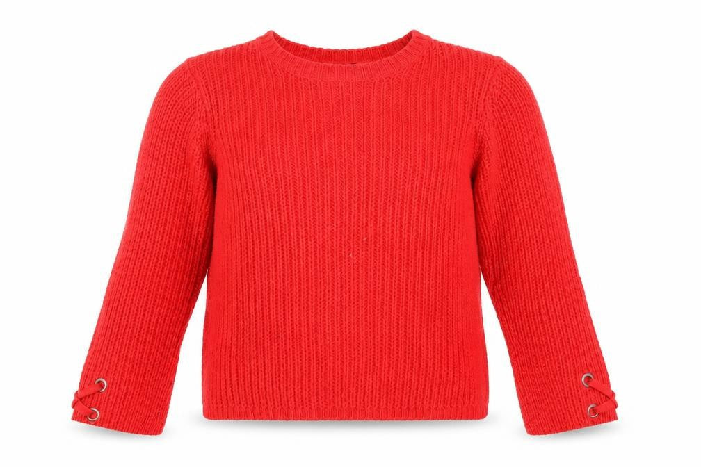 Womens UK Size S Papaya Red Pullover Jumper