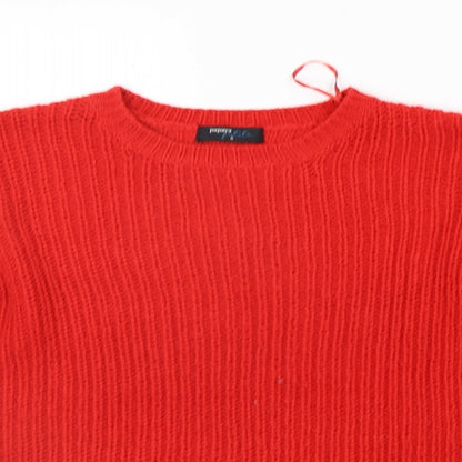 Womens UK Size S Papaya Red Pullover Jumper