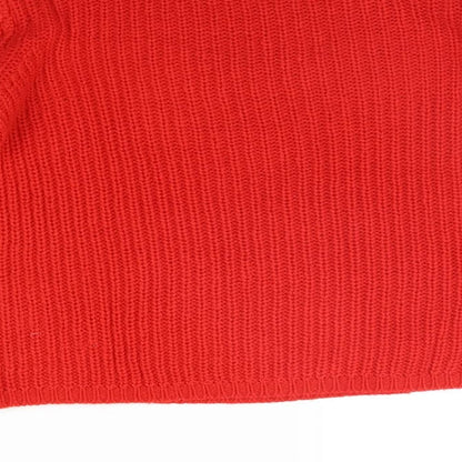 Womens UK Size S Papaya Red Pullover Jumper
