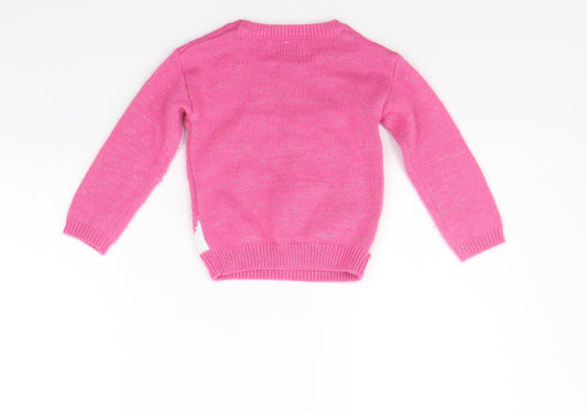 George Girls Pink   Pullover Jumper Size 12-18 Months