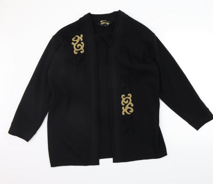 EmberJen Womens Black Geometric  Cardigan Jumper Size S