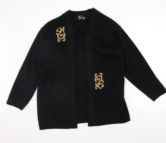 EmberJen Womens Black Geometric  Cardigan Jumper Size S