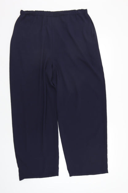First Avenue Womens Blue   Trousers  Size 16 L27 in - Elastic Waist Band