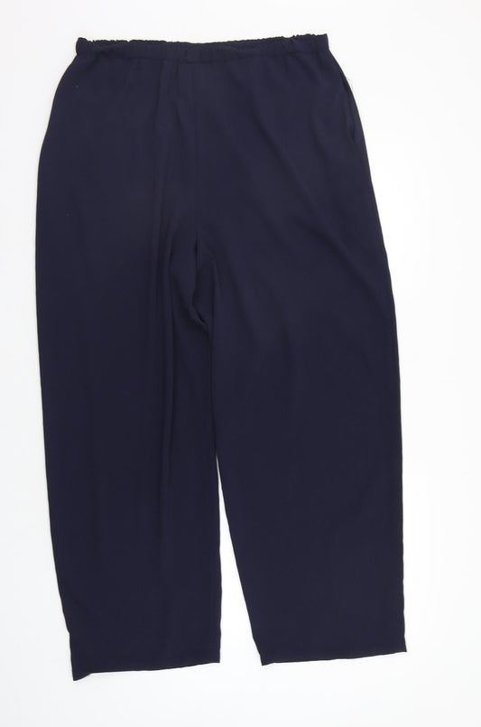 First Avenue Womens Blue   Trousers  Size 16 L27 in - Elastic Waist Band
