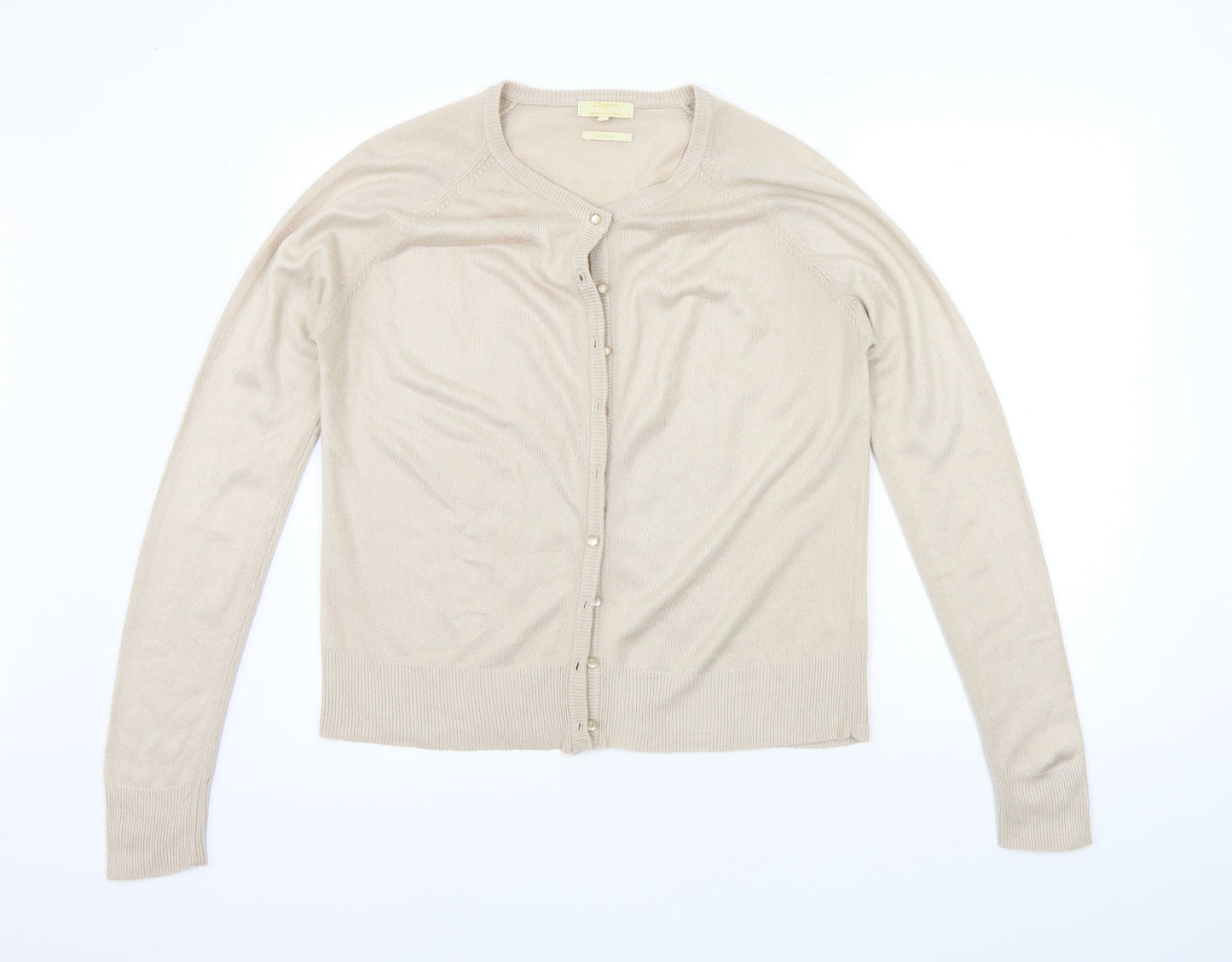 Womens UK Size M Sarah Hamilton Beige Cardigan Jumper