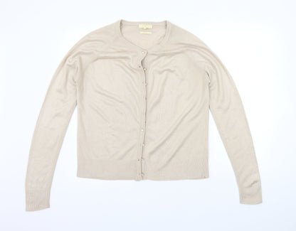 Womens UK Size M Sarah Hamilton Beige Cardigan Jumper