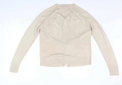 Womens UK Size M Sarah Hamilton Beige Cardigan Jumper