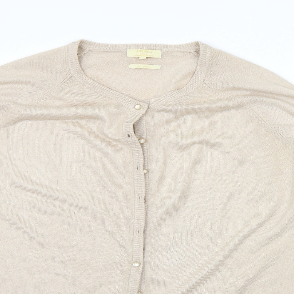 Womens UK Size M Sarah Hamilton Beige Cardigan Jumper