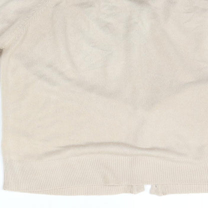 Womens UK Size M Sarah Hamilton Beige Cardigan Jumper