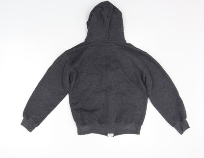 Preworn Girls Grey   Full Zip Hoodie Size 13 Years