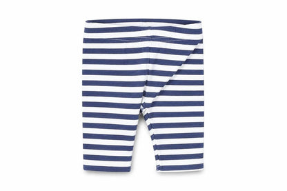 Front view of Disney boys’ blue striped jogger leggings, size 0-3, months