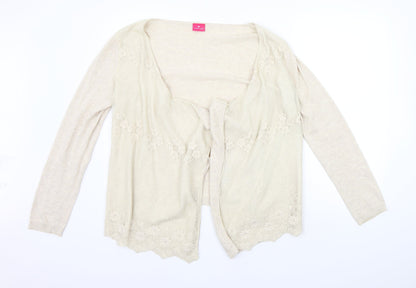 Womens UK Size 12 Together Beige Cardigan Jumper