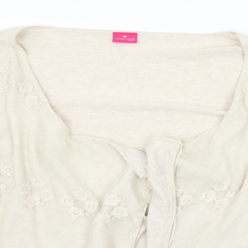 Womens UK Size 12 Together Beige Cardigan Jumper
