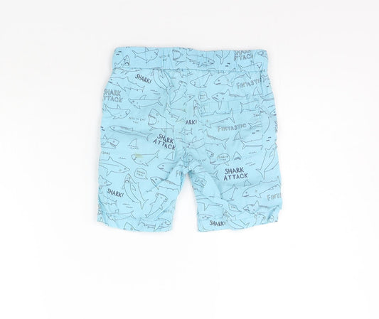 H&M Boys Blue Geometric  Chino Shorts Size 2-3 Years