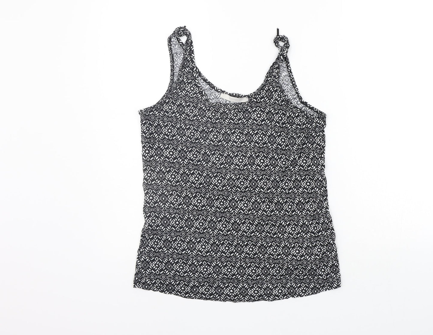 George Womens Black Geometric  Basic Tank Size 10