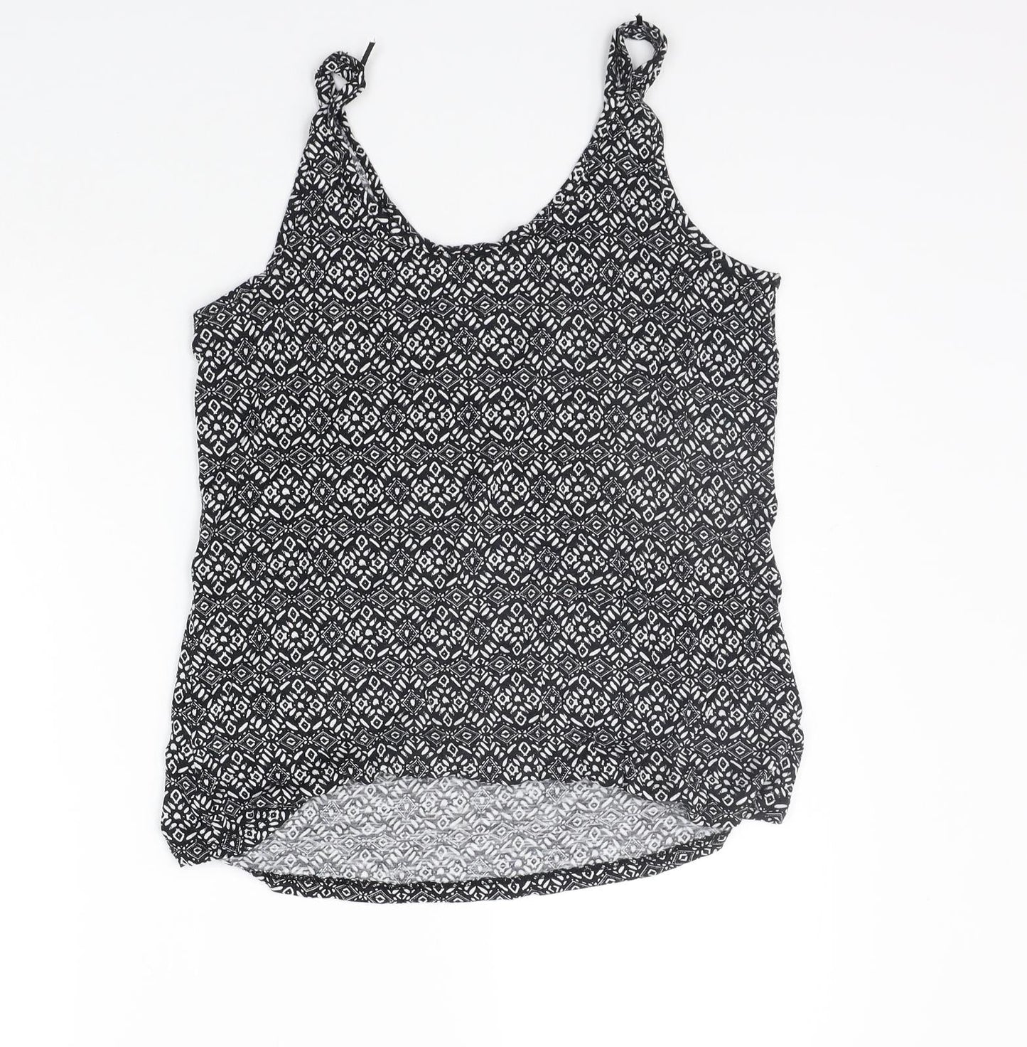 George Womens Black Geometric  Basic Tank Size 10