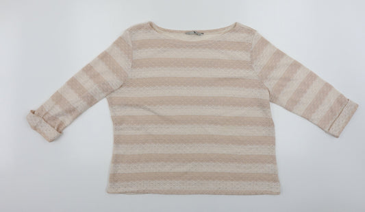 TU Womens Pink Striped  Pullover Jumper Size 18