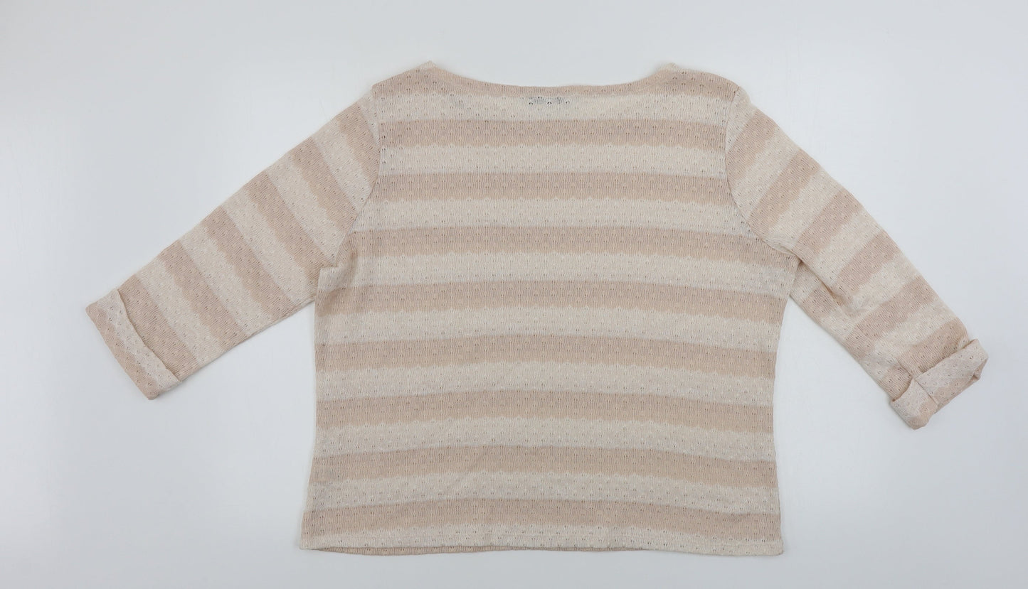 TU Womens Pink Striped  Pullover Jumper Size 18