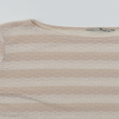 TU Womens Pink Striped  Pullover Jumper Size 18