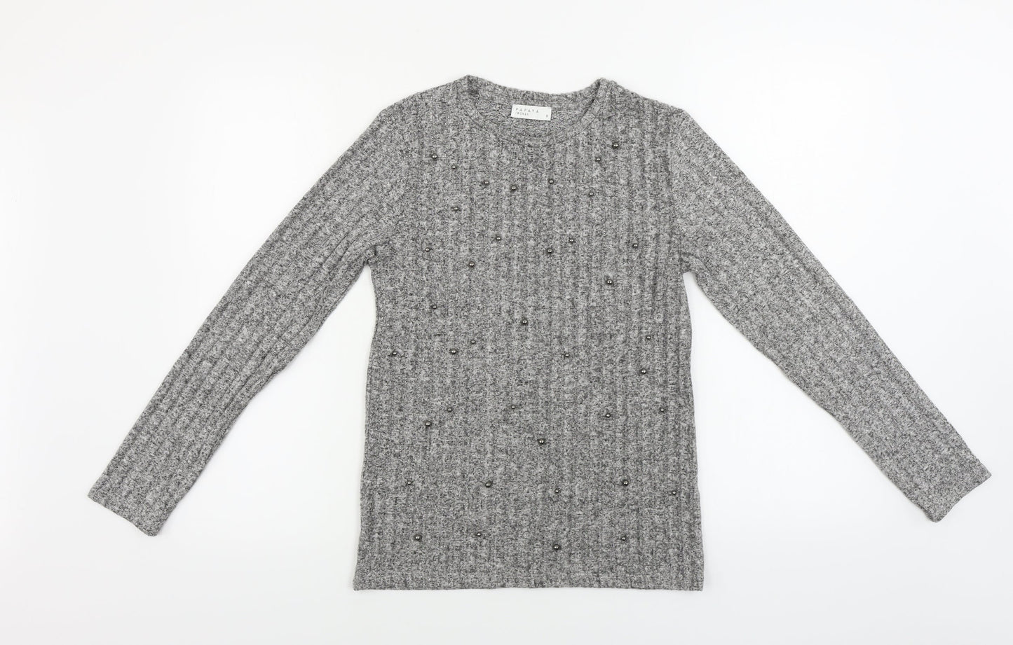 Womens UK Size 8 Papaya Grey Pullover Jumper
