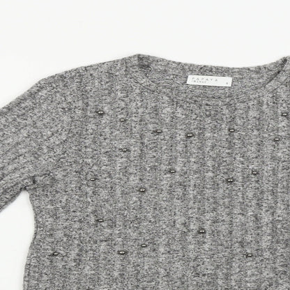 Womens UK Size 8 Papaya Grey Pullover Jumper