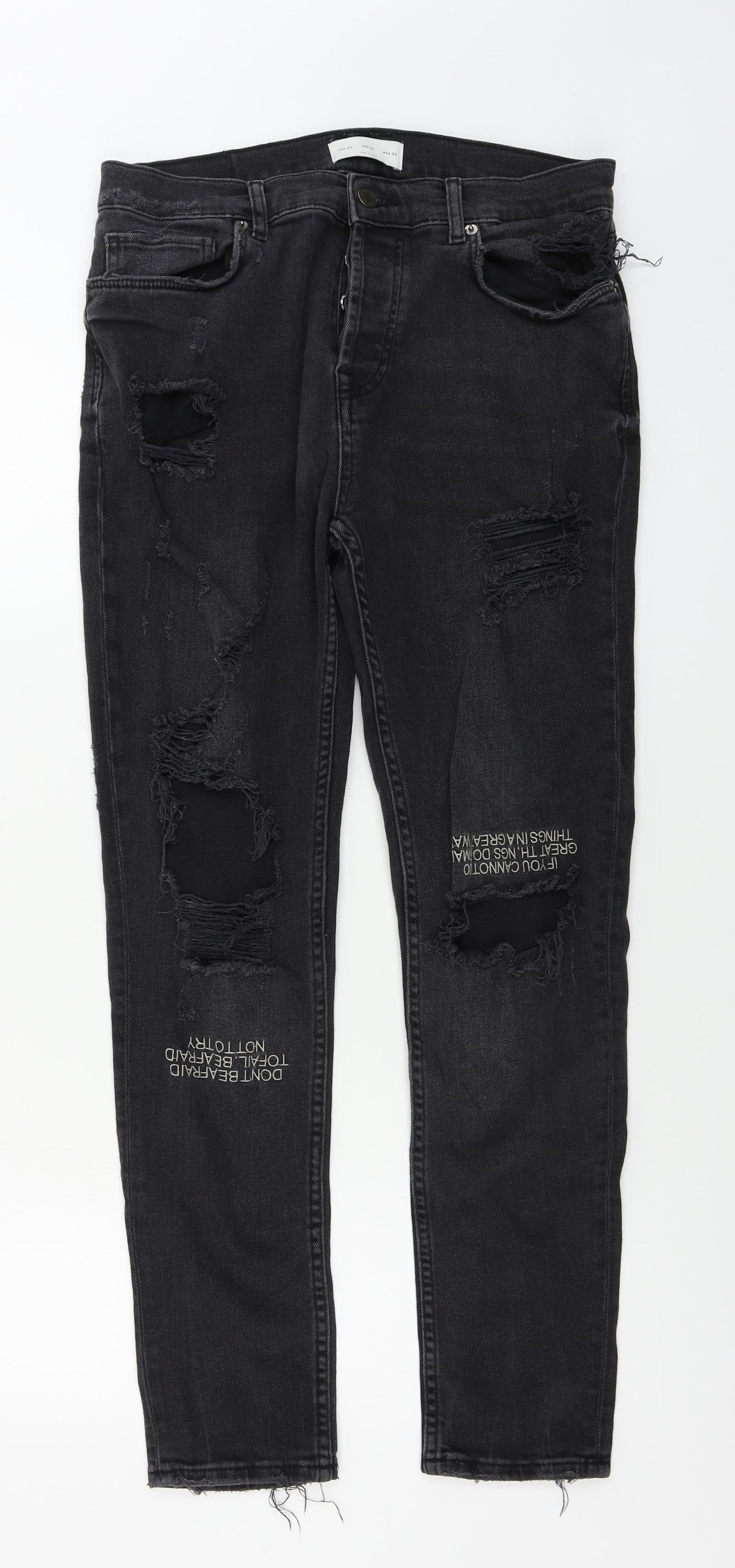 Womens UK Size 30 in Preworn Regular Fit Skinny Black Jeans