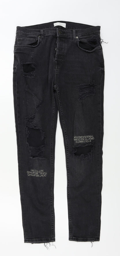 Womens UK Size 30 in Preworn Regular Fit Skinny Black Jeans