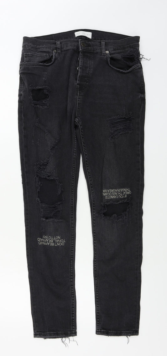 Womens UK Size 30 in Preworn Regular Fit Skinny Black Jeans