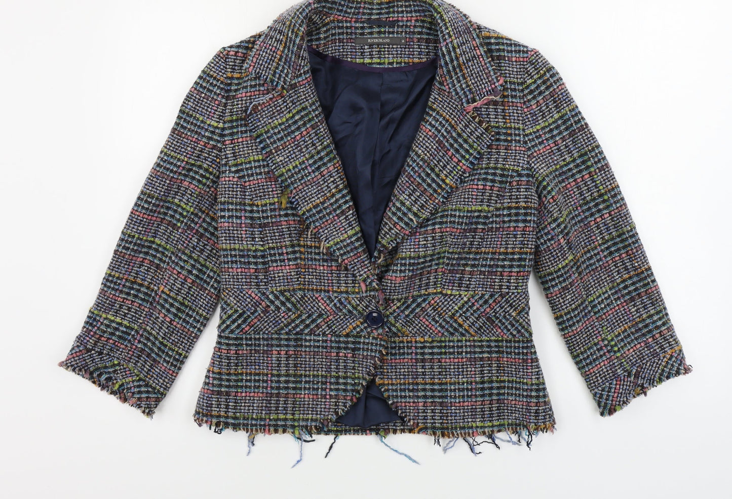 Womens UK Size 14 River Island Regular Grey Blazer