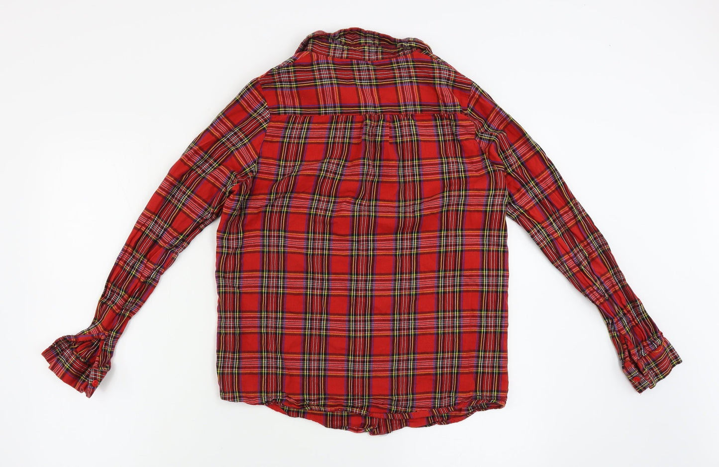 Boohoo  Womens Red Check  Basic Button-Up Size 10