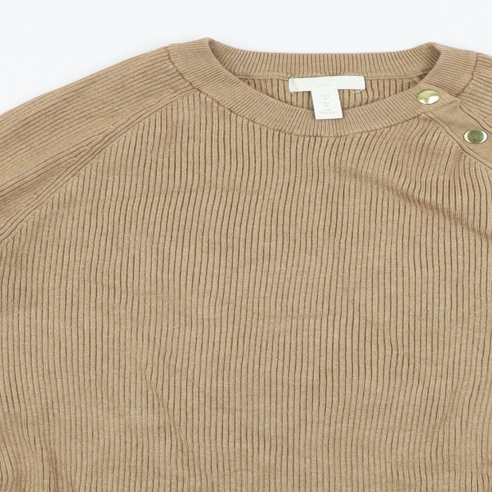 Womens UK Size M H&M Brown Pullover Jumper