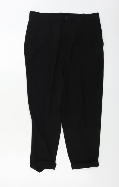 Womens UK Size L Preworn Regular Fit  Black Trousers