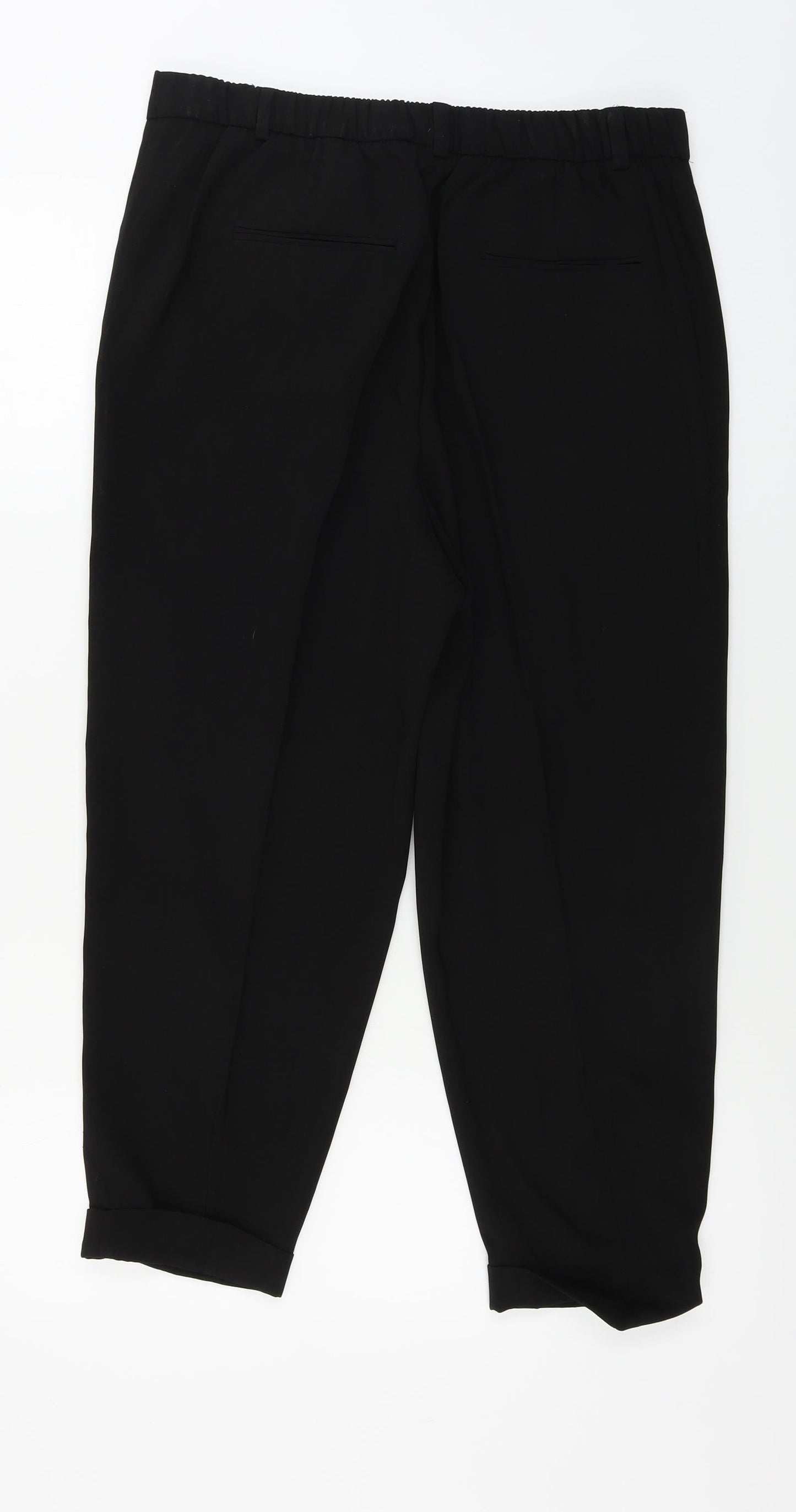 Womens UK Size L Preworn Regular Fit  Black Trousers