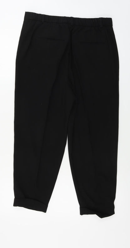Womens UK Size L Preworn Regular Fit  Black Trousers