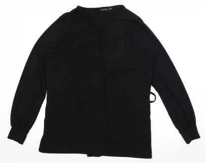 Boohoo Womens Black   Wrap Jumper Size 16