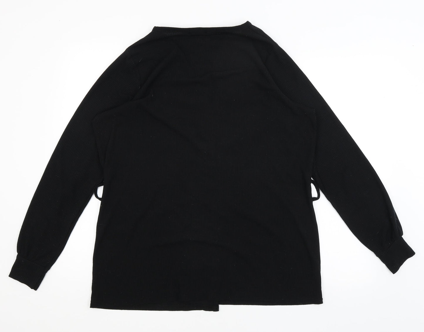 Boohoo Womens Black   Wrap Jumper Size 16