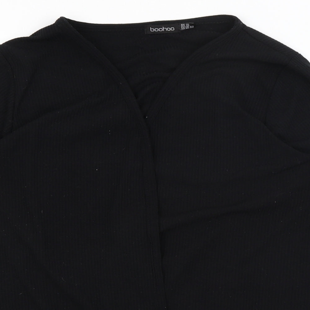 Boohoo Womens Black   Wrap Jumper Size 16