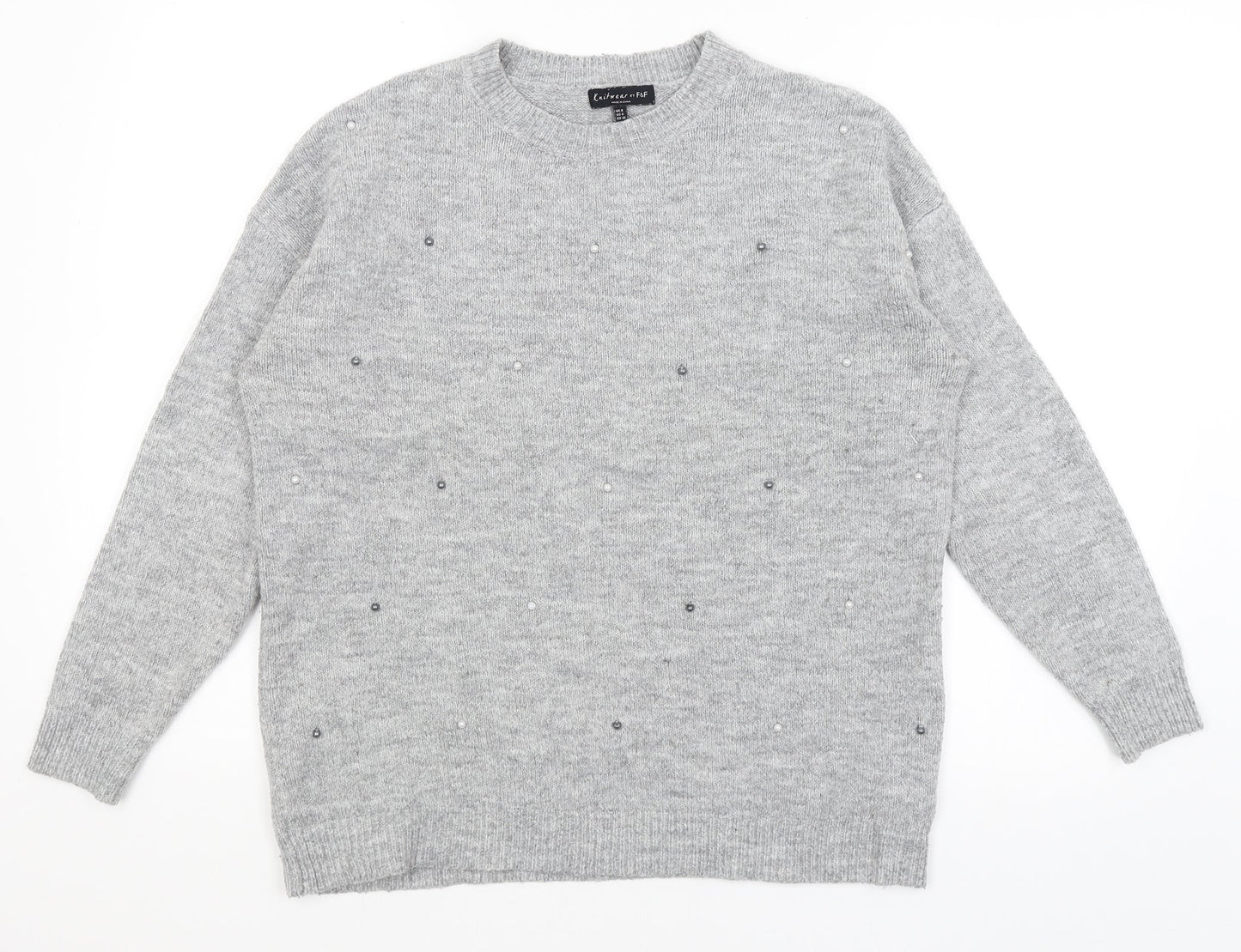 F&F Womens Grey   Pullover Jumper Size 8