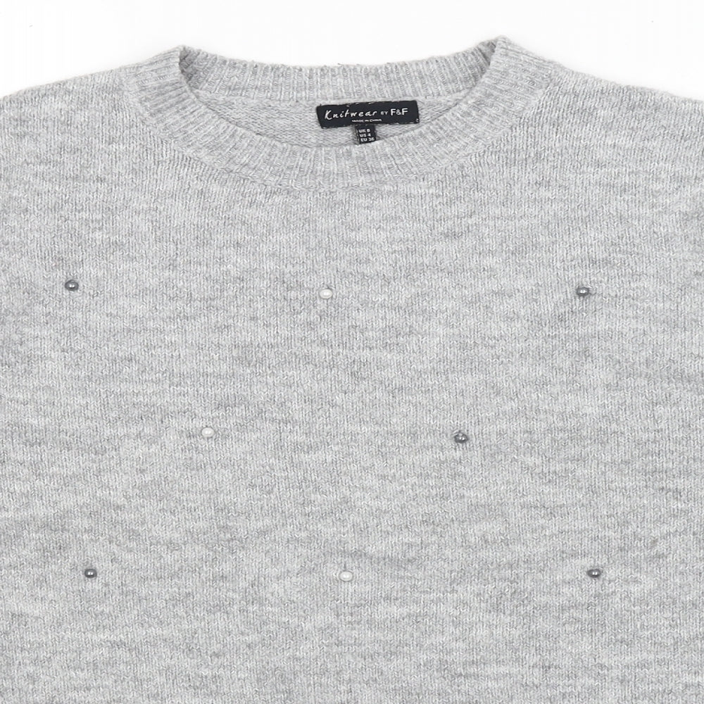 F&F Womens Grey   Pullover Jumper Size 8