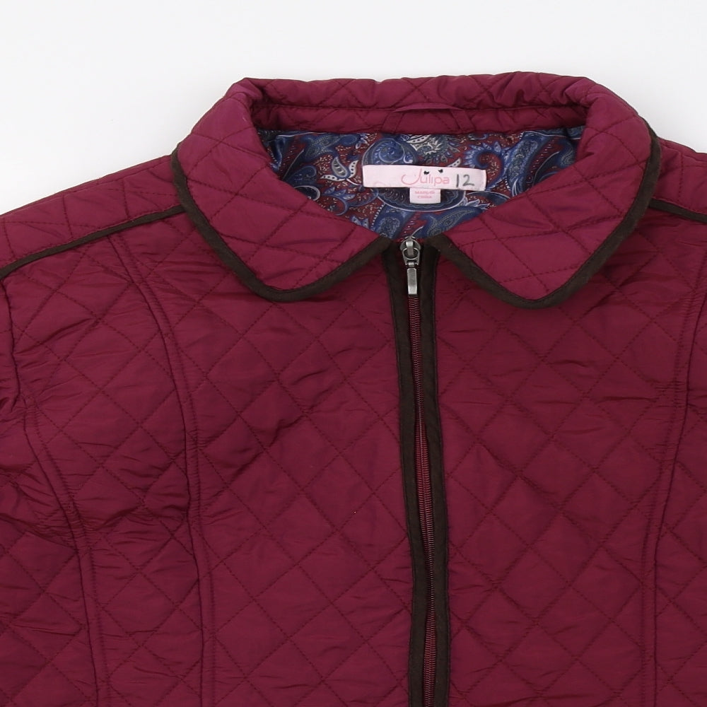Julipa Womens Red   Quilted Coat Size 12