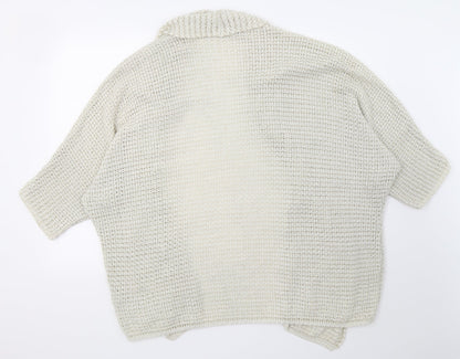 Womens UK Size L New Look White Wrap Jumper