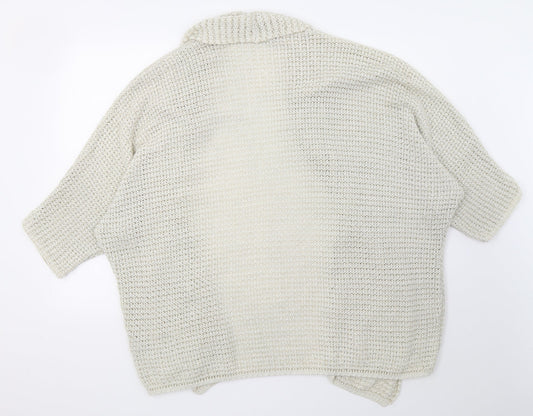 Womens UK Size L New Look White Wrap Jumper