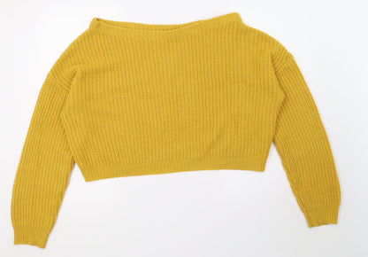 Womens UK Size M Missguided Yellow Pullover Jumper