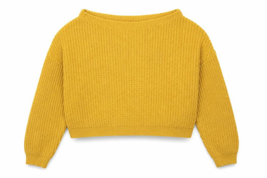 Front view of Missguided women’s yellow jumper, size M