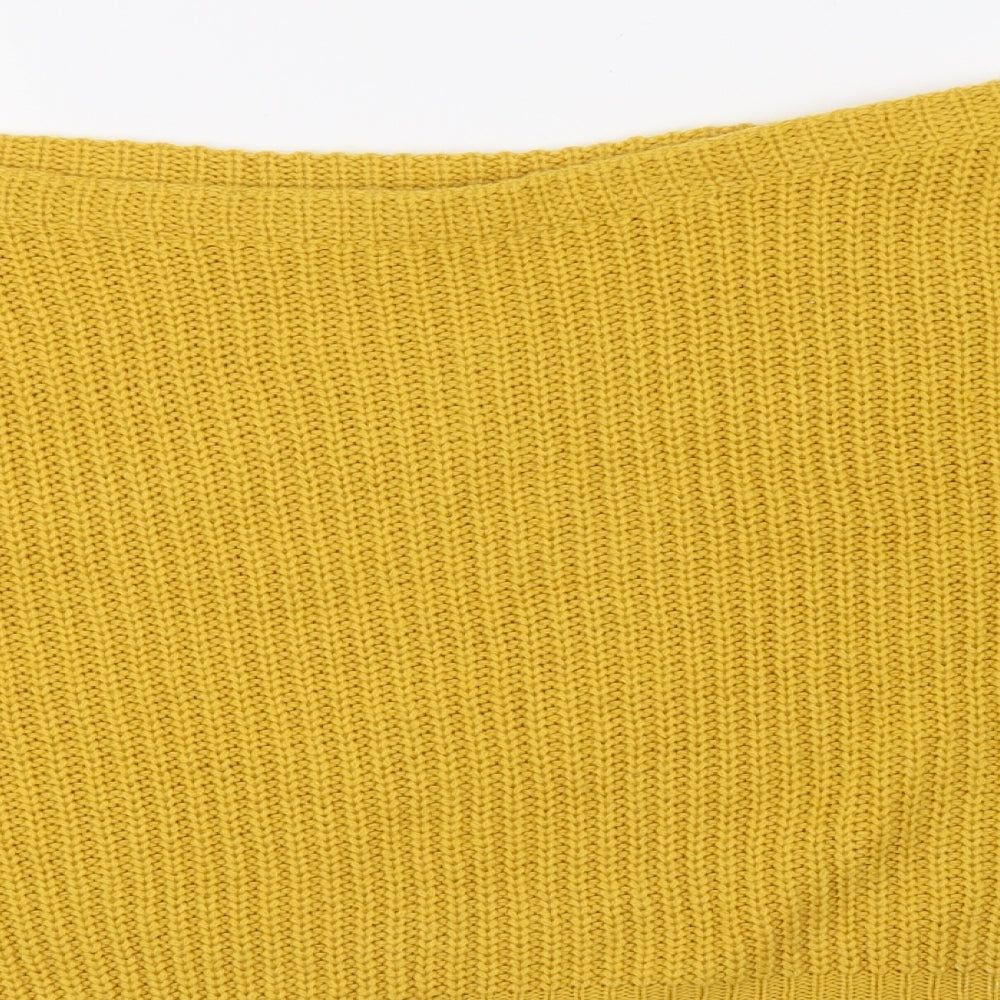 Womens UK Size M Missguided Yellow Pullover Jumper