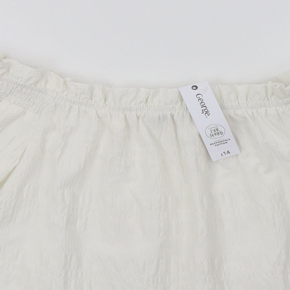 George Womens White   Basic Blouse Size 8