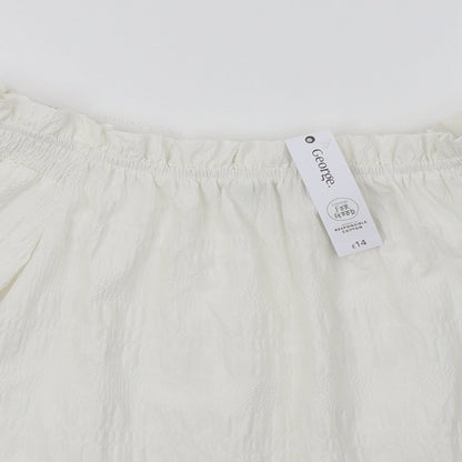 George Womens White   Basic Blouse Size 8
