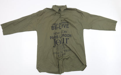 stylewise Mens Green    Button-Up Size M