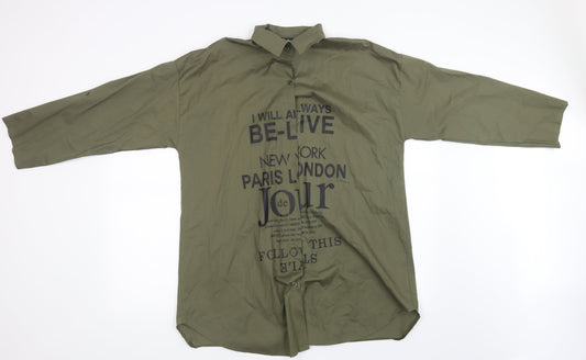 stylewise Mens Green    Button-Up Size M