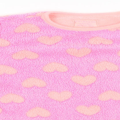 Primark Girls Pink Polka Dot Fleece Top Pyjama Top